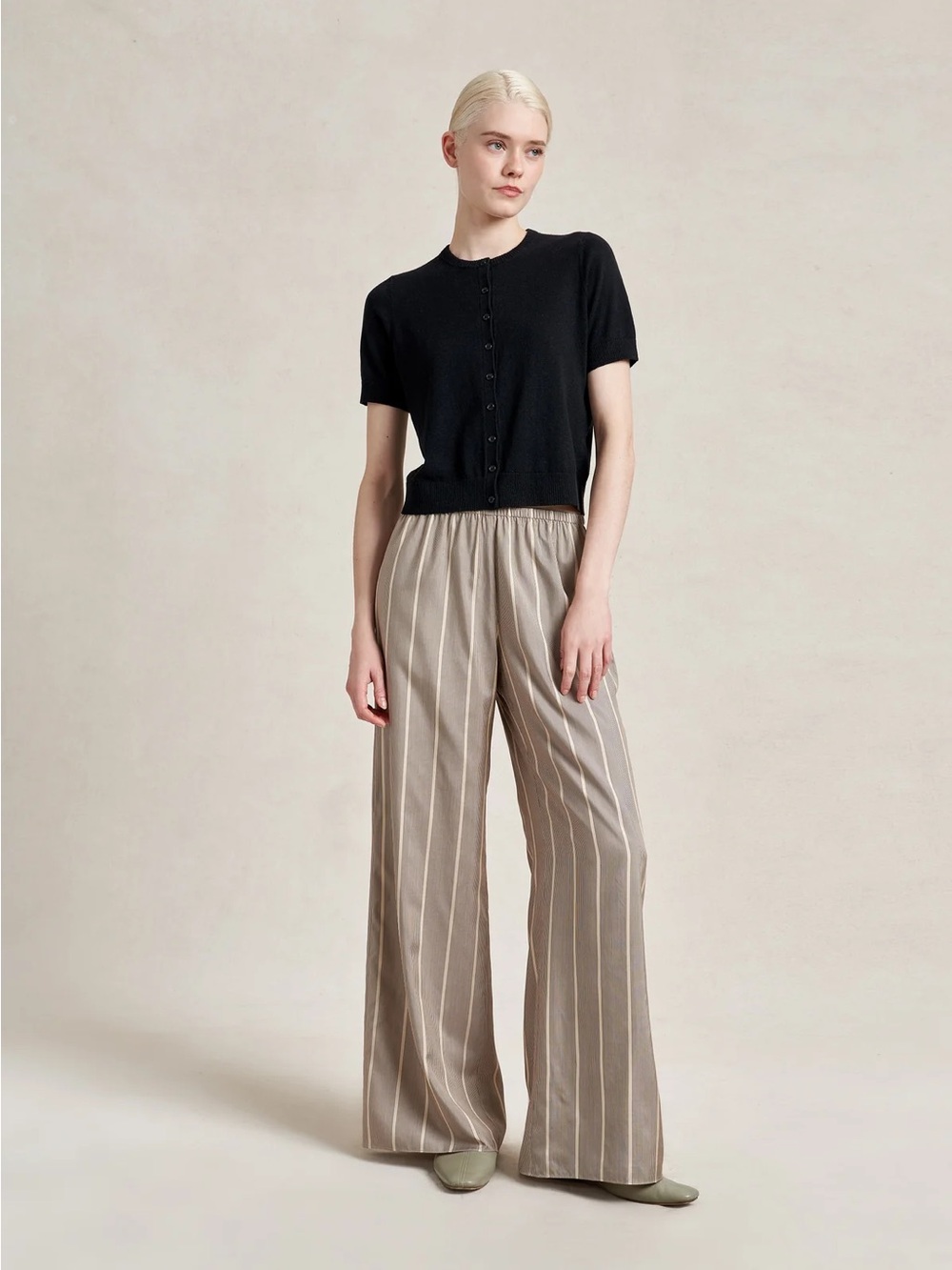 NWT La Ligne Perfect Pant Ecru Brown in sz M